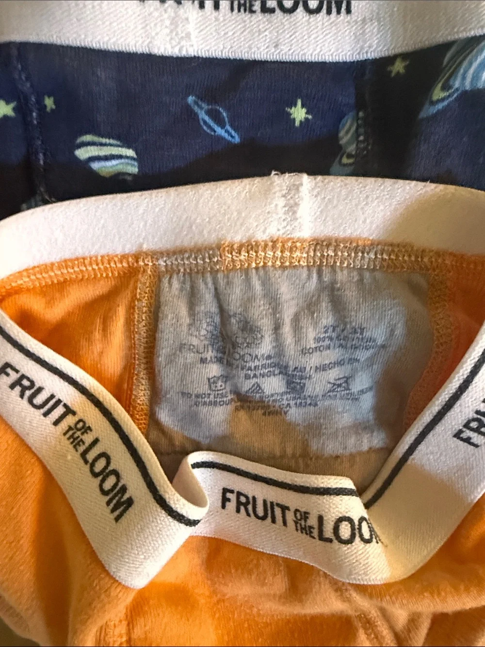 Fruit of the Loom Boys Briefs Set - Orange, Blue, Green, Yellow, Navy
